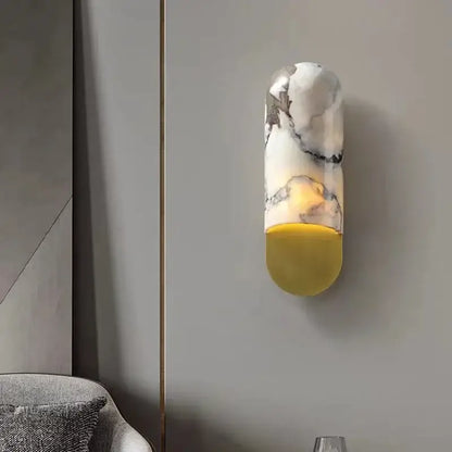 Modern white & gray marble led wall lamp for living room