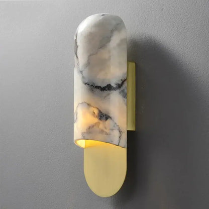Modern white & gray marble led wall lamp for living room