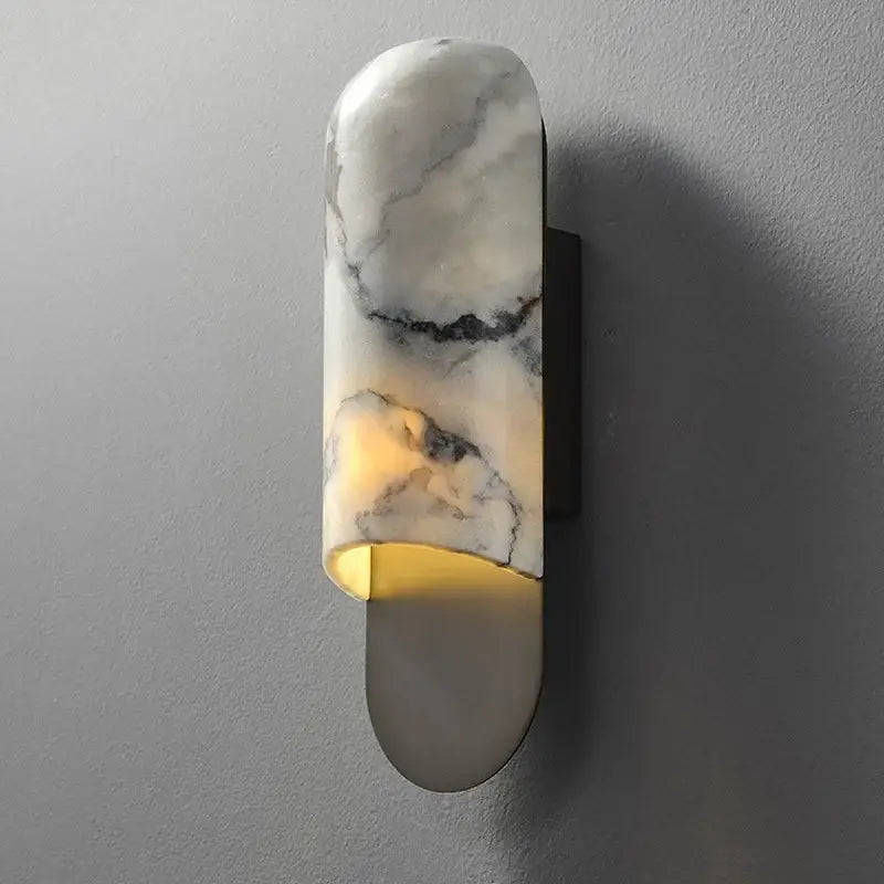 Modern white & gray marble led wall lamp for living room