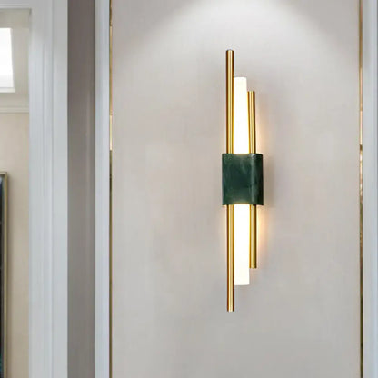 Modern white & green marble wall lamp – bedroom energy efficient light