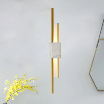 Modern white & green marble wall lamp – bedroom energy efficient light