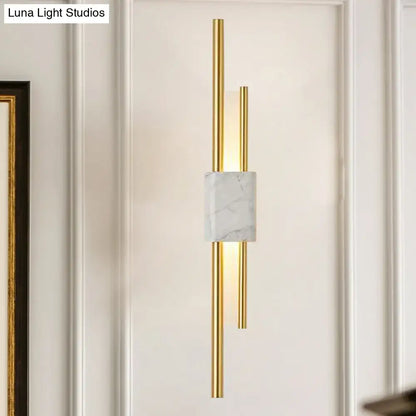 Modern white & green marble wall lamp – bedroom energy efficient light
