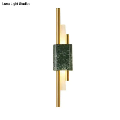 Modern white & green marble wall lamp – bedroom energy efficient light