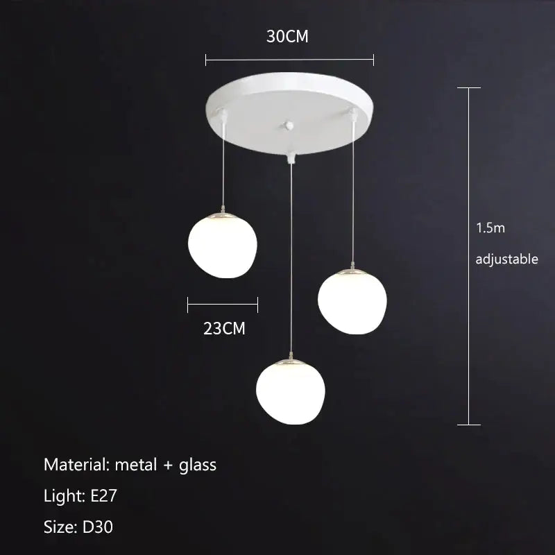 Modern white gregg glass suspension pendant light – villa staircase