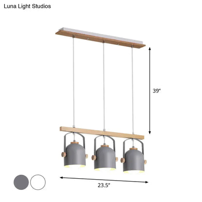 Modern white & grey dome shade pendant light – kitchen island