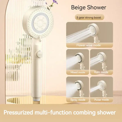 Modern white handheld shower set for bathroom high pressure mist