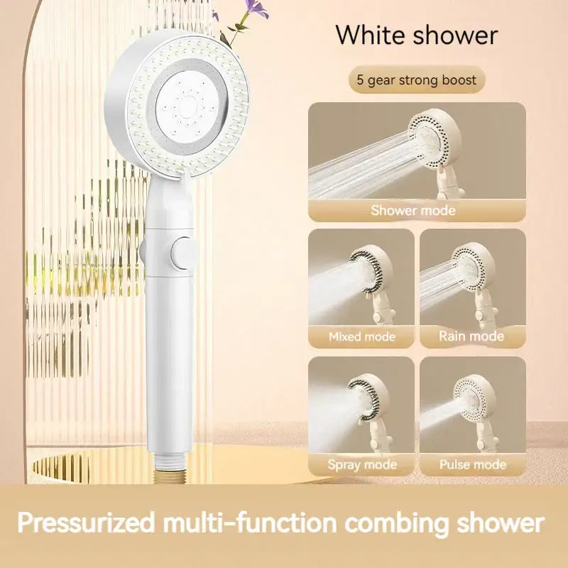 Modern white handheld shower set for bathroom high pressure mist