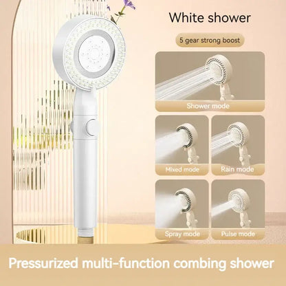 Modern white handheld shower set for bathroom high pressure mist