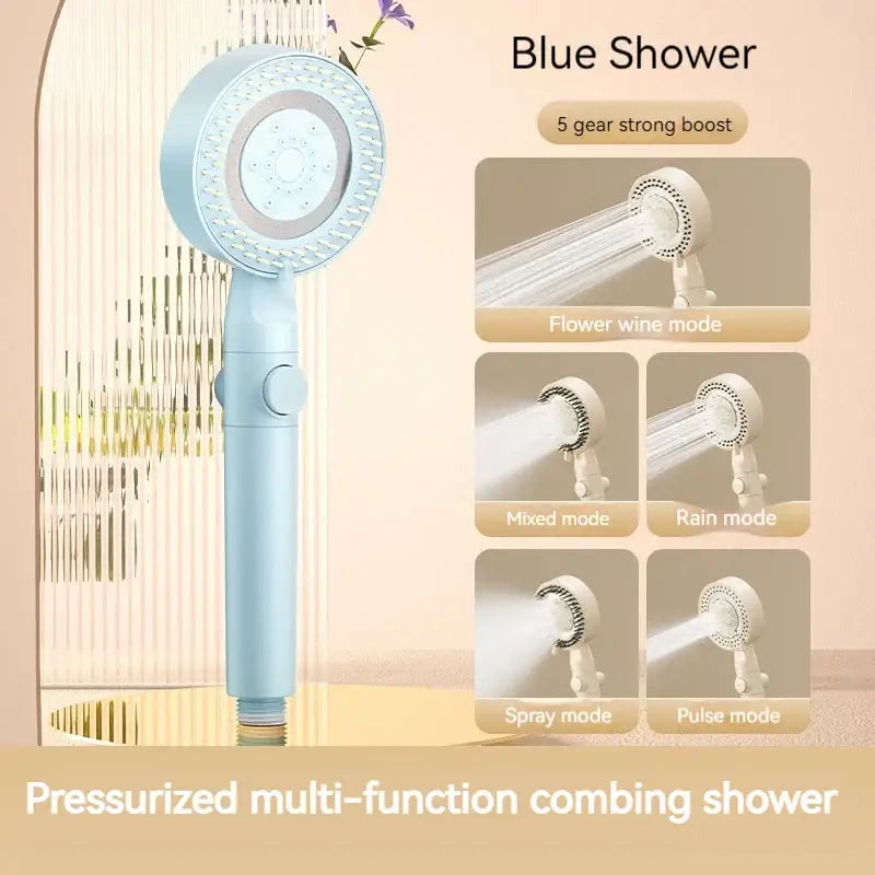 Modern white handheld shower set for bathroom high pressure mist