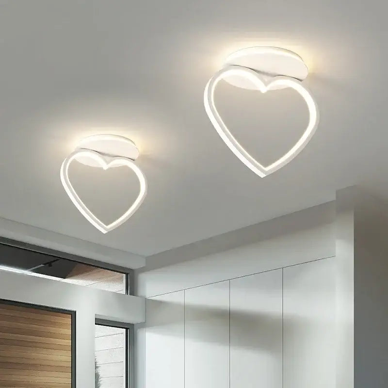 Modern white heart ceiling light bedroom led lighting fixture