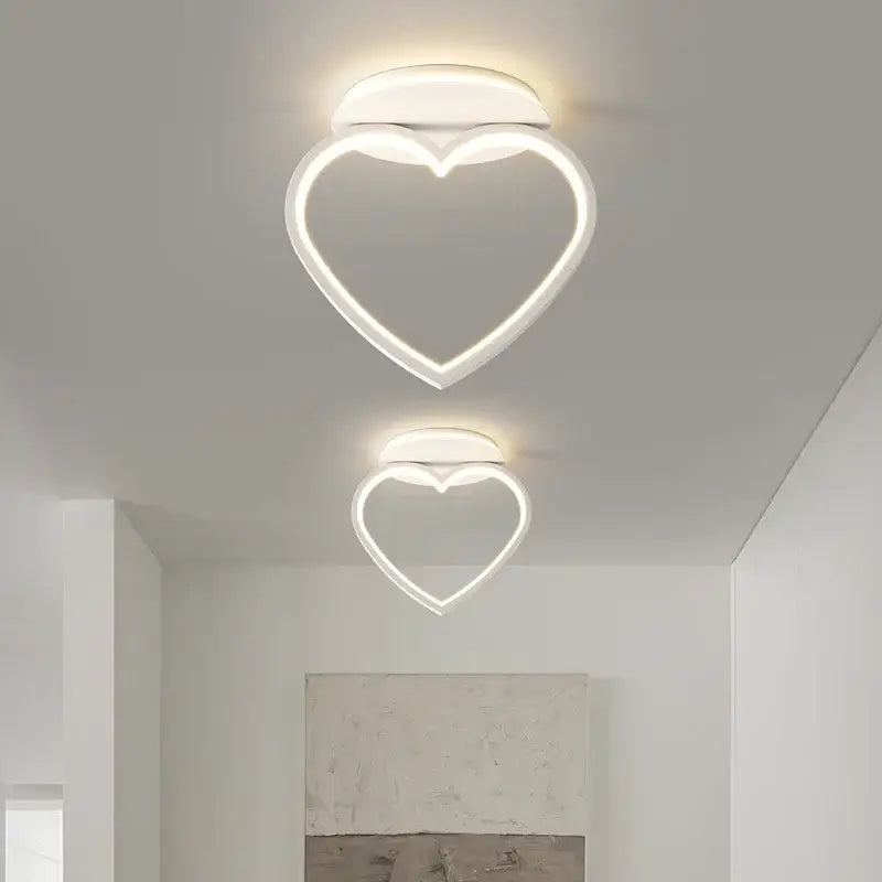 Modern white heart ceiling light bedroom led lighting fixture