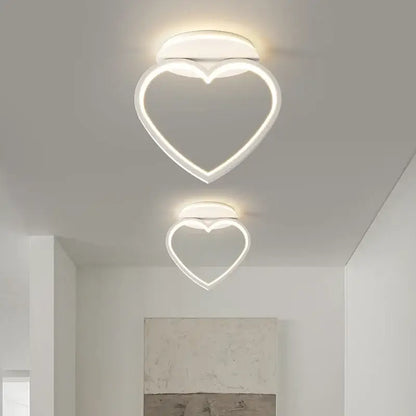 Modern white heart ceiling light bedroom led lighting fixture