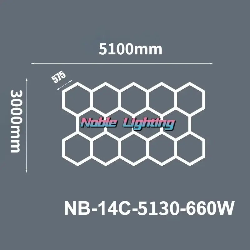 Modern white hexagon ceiling light garage honeycomb design