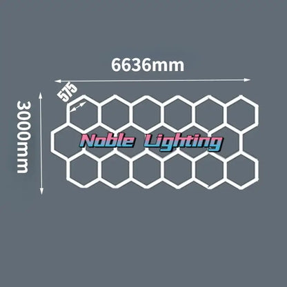 Modern white hexagon ceiling light garage honeycomb design