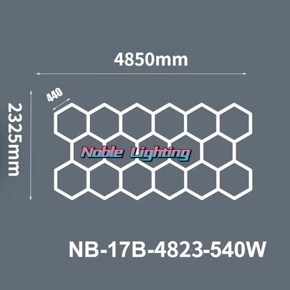 Modern white hexagon ceiling light garage honeycomb design