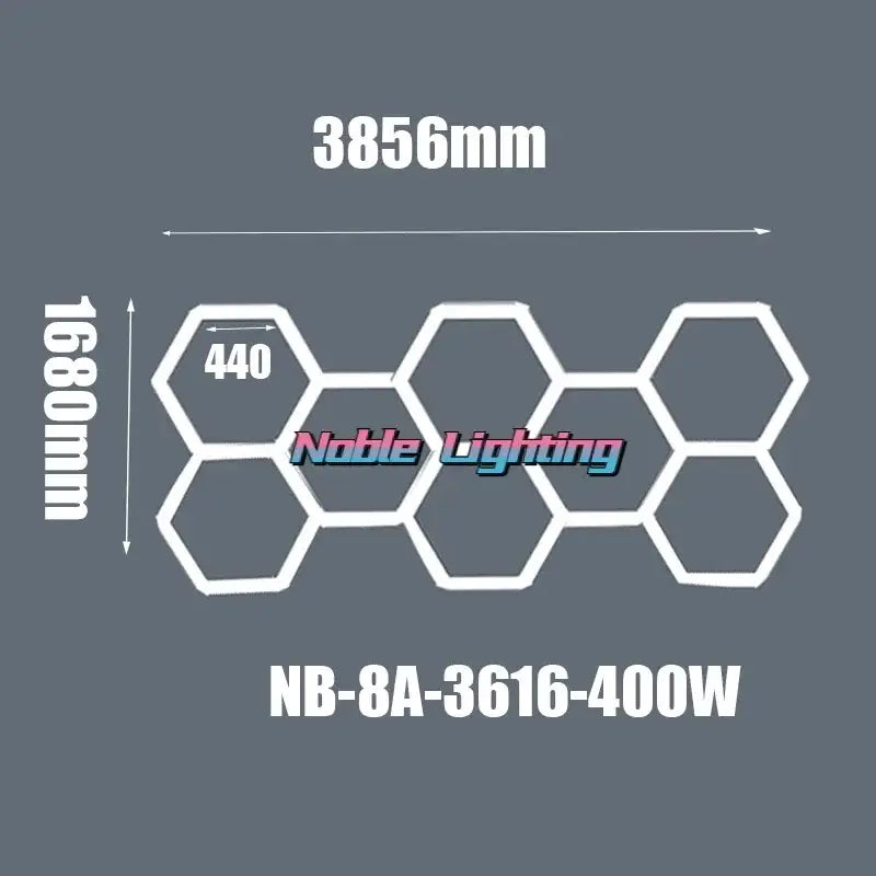 Modern white hexagon ceiling light garage honeycomb design