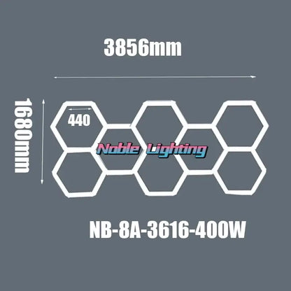 Modern white hexagon ceiling light garage honeycomb design