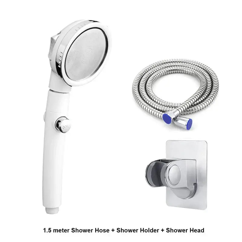 Modern white high pressure shower head with hose bathroom sprayer