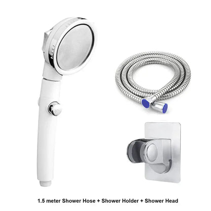 Modern white high pressure shower head with hose bathroom sprayer