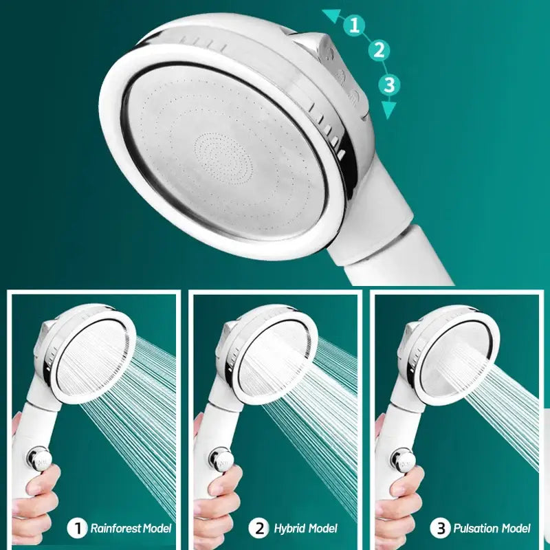 Modern white high pressure shower head with hose bathroom sprayer