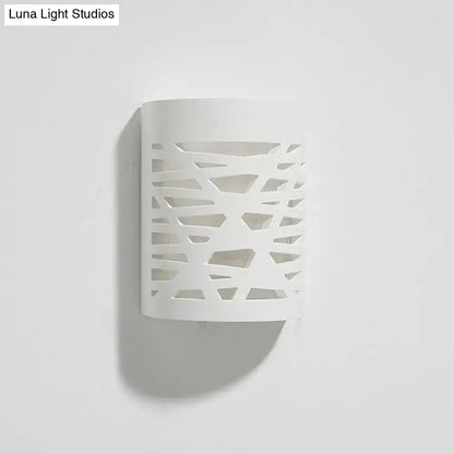 Modern white hollow wall sconce – bedroom led light bulb