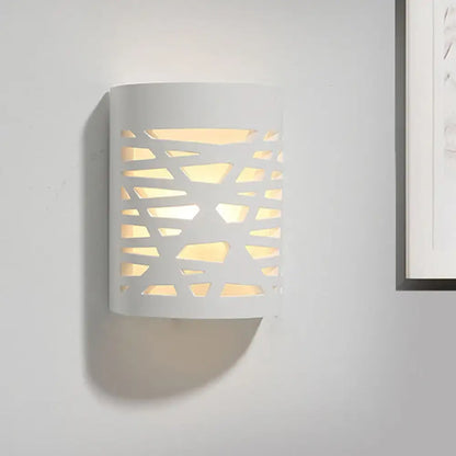 Modern white hollow wall sconce – bedroom led light bulb