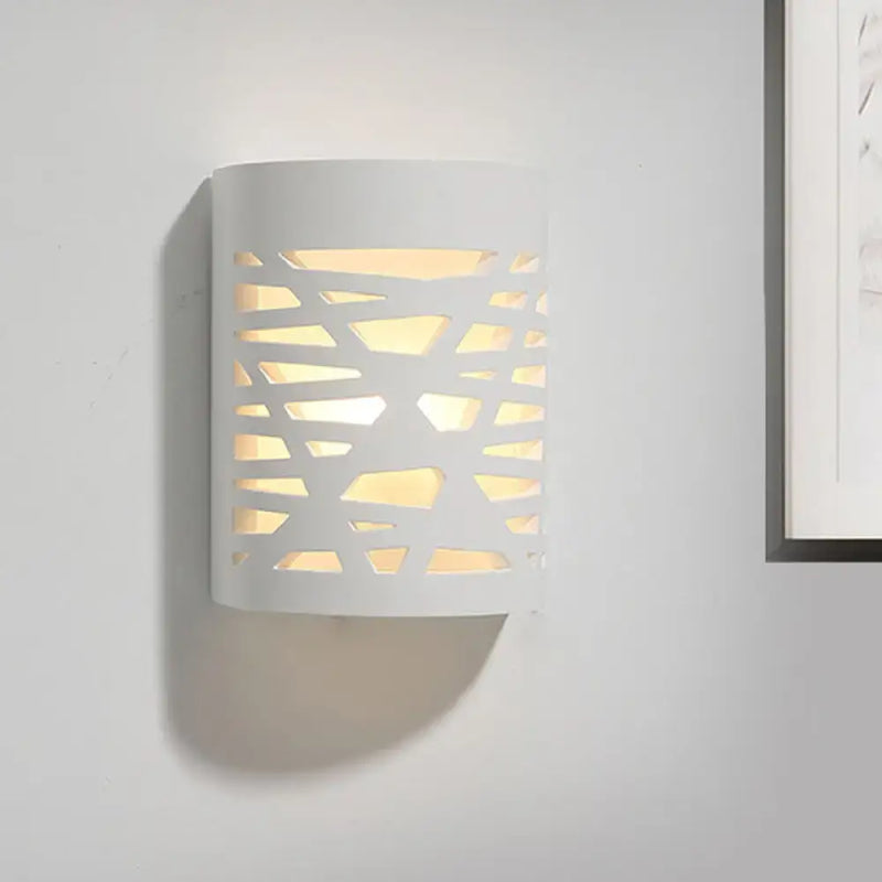 Modern white hollow wall sconce – bedroom led light bulb