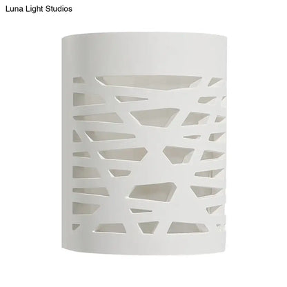 Modern white hollow wall sconce – bedroom led light bulb