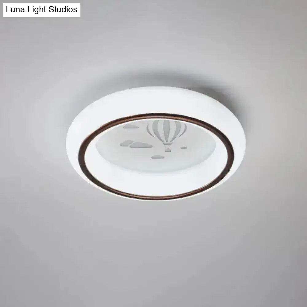Modern white hot air balloon ceiling light bedroom moon decor