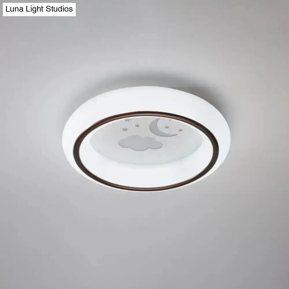 Modern white hot air balloon ceiling light bedroom moon decor