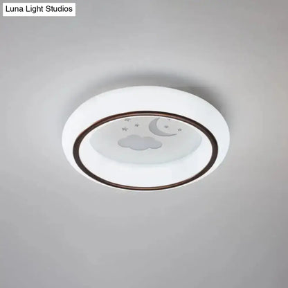 Modern white hot air balloon ceiling light bedroom moon decor