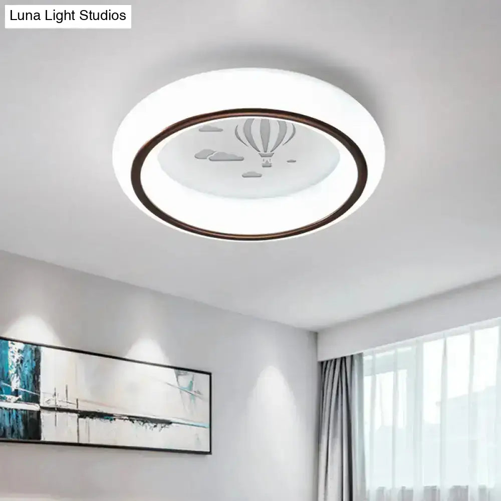 Modern white hot air balloon ceiling light bedroom moon decor