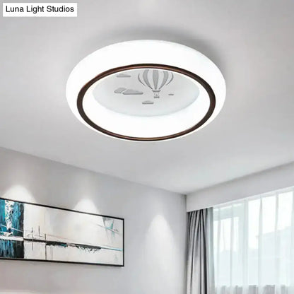 Modern white hot air balloon ceiling light bedroom moon decor