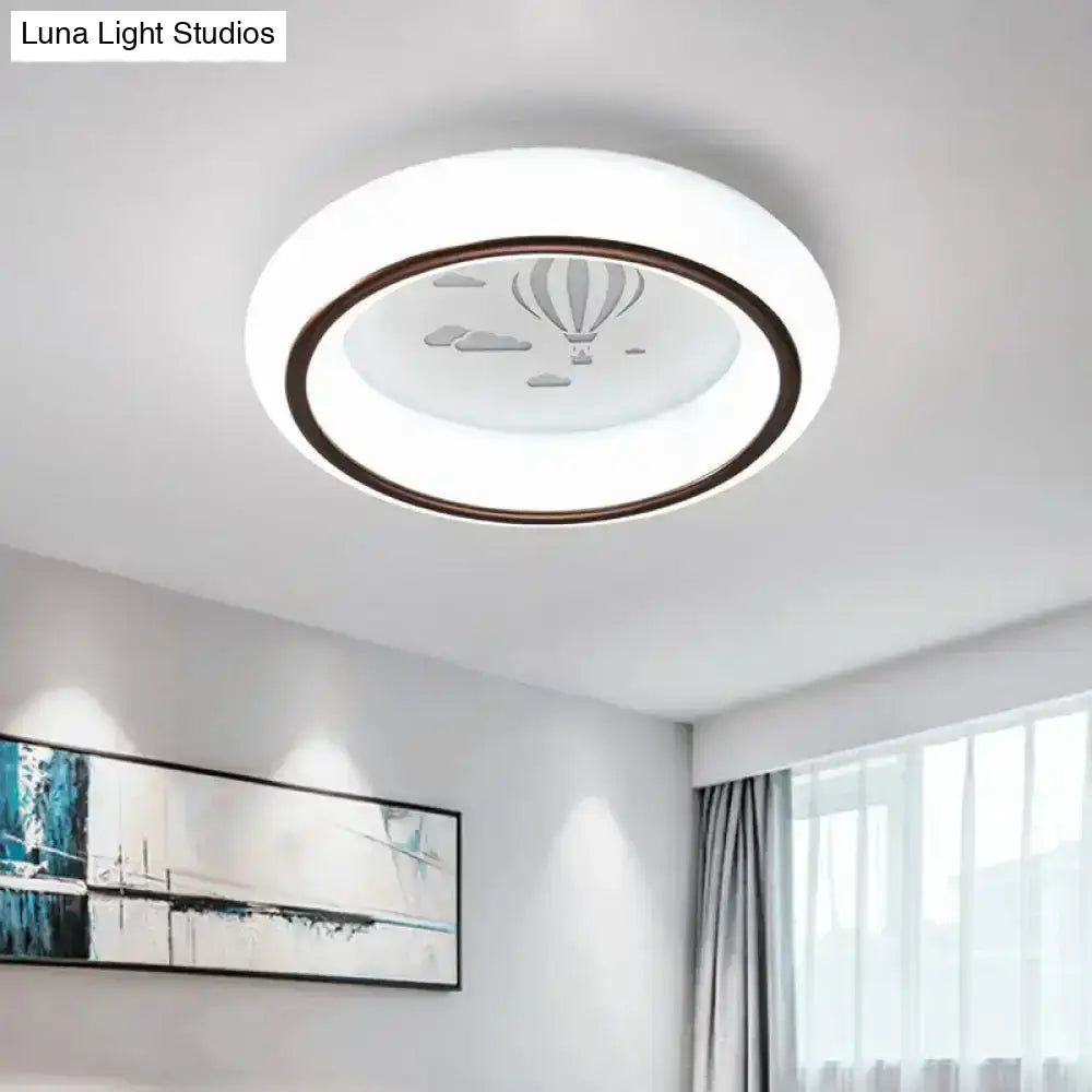 Modern white hot air balloon ceiling light bedroom moon decor