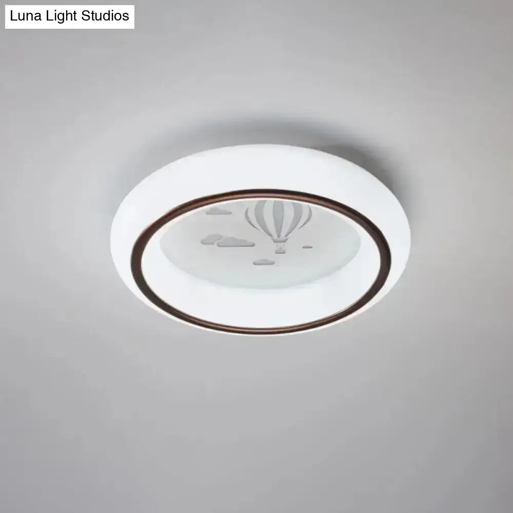 Modern white hot air balloon ceiling light bedroom moon decor