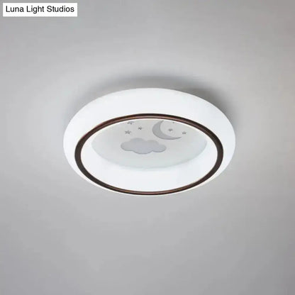 Modern white hot air balloon ceiling light bedroom moon decor