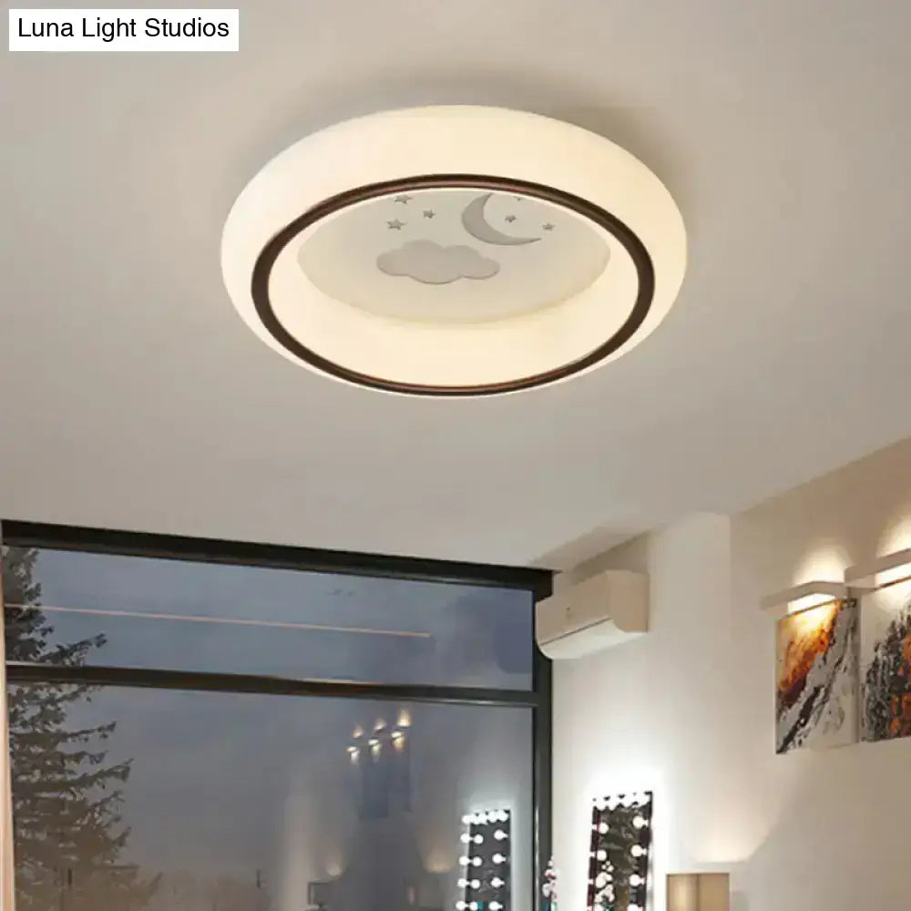 Modern white hot air balloon ceiling light bedroom moon decor