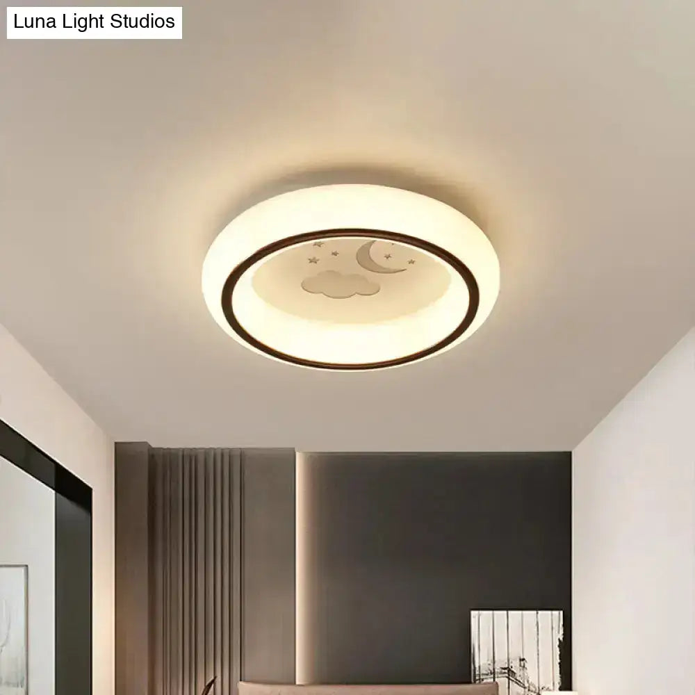 Modern white hot air balloon ceiling light bedroom moon decor