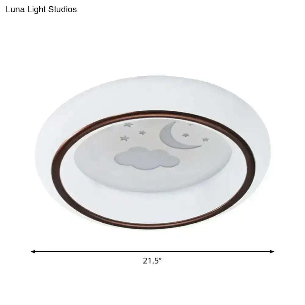 Modern white hot air balloon ceiling light bedroom moon decor