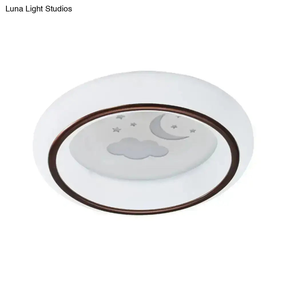 Modern white hot air balloon ceiling light bedroom moon decor