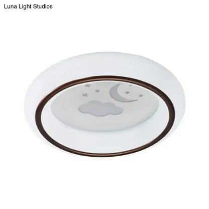 Modern white hot air balloon ceiling light bedroom moon decor