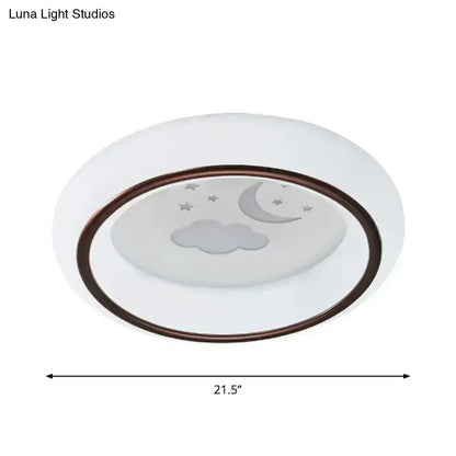 Modern white hot air balloon ceiling light bedroom moon decor