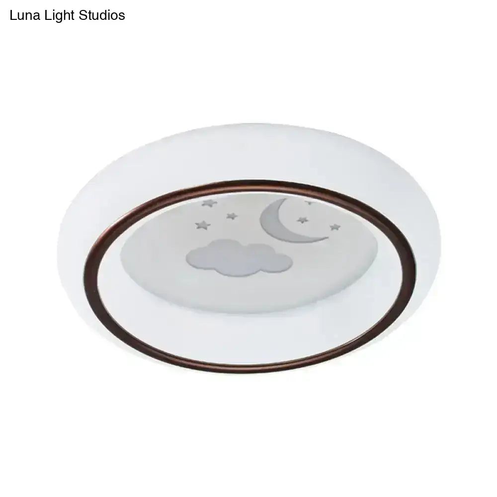 Modern white hot air balloon ceiling light bedroom moon decor
