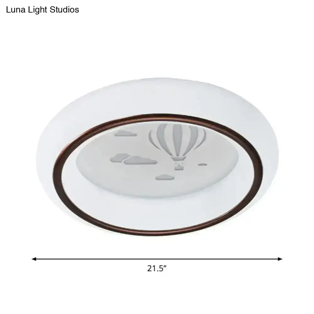 Modern white hot air balloon ceiling light bedroom moon decor
