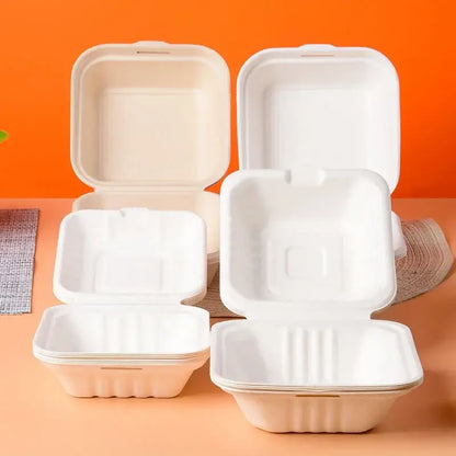 Modern white illustrated biodegradable dessert box set dining room
