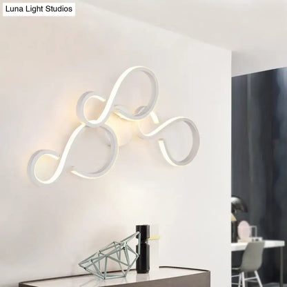 Modern white infinity spiral led light living room bulb included