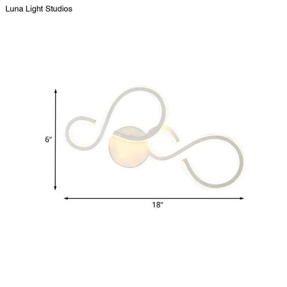 Modern white infinity spiral led light living room bulb included
