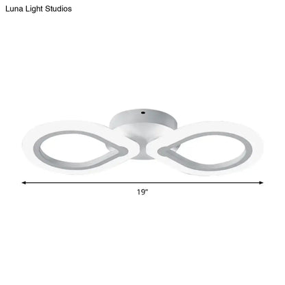 Modern white interlocking ring led wall light fixture bedroom simple design