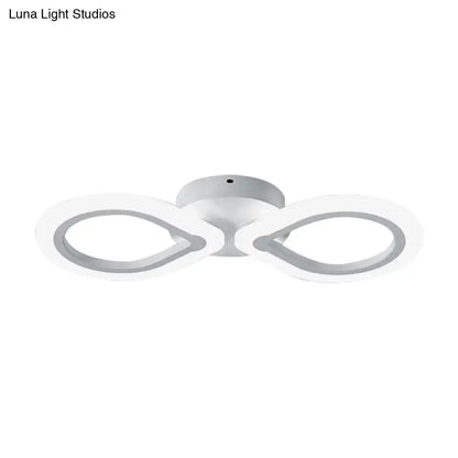 Modern white interlocking ring led wall light fixture bedroom simple design