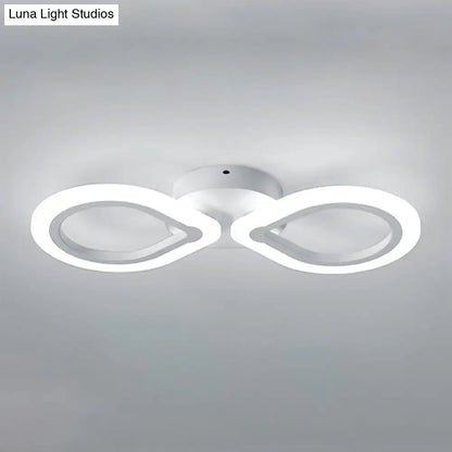 Modern white interlocking ring led wall light fixture bedroom simple design